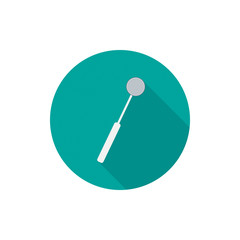 Medical mirror icon in a flat design with long shadow illustration