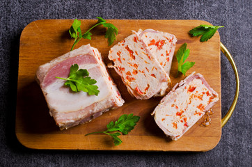 Meat terrine with bacon