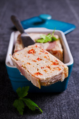 Meat terrine with bacon