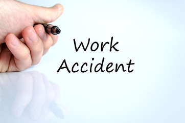 Work accident text concept