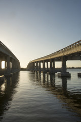 Obraz premium Two bridges at Sunset