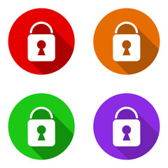 vector set colorful flat icons lock