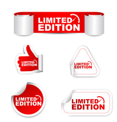 red set vector paper stickers limited edition