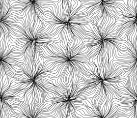 Seamless hexagon lines pattern black