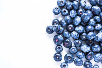 Fresh blueberry fruit on white border background