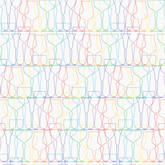Colored glassware seamless pattern. Background, texture, textile