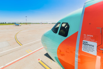 Ukraine, Borispol. Aircraft airline Windrose at Borispol International Airport .