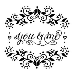 handdrawn typography design element.