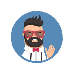 Character man hipster