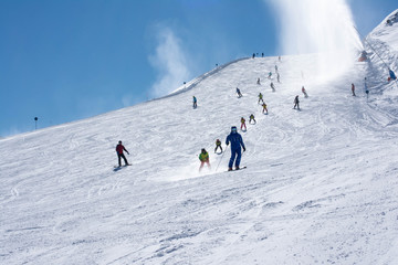 Fototapeta na wymiar Snowboard Ski Italy Livigno Snow