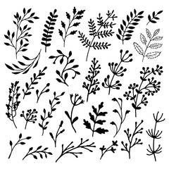 Hand drawn set of decor elements.