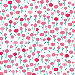 Seamless bright scandinavian floral pattern