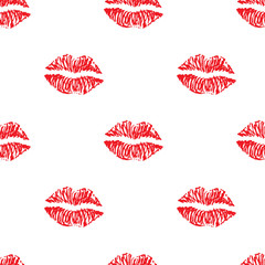 Seamless pattern with ink lips.