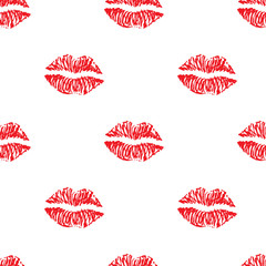 Seamless pattern with ink lips.