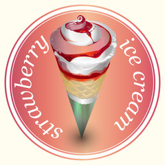 Strawberry ice cream .