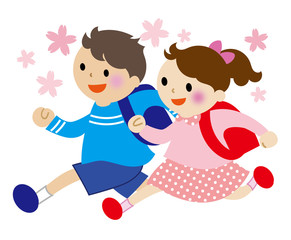 ランドセルを背負う小学生