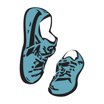 Sneakers shoes vector sketch drawing illustration
