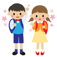 ランドセルを背負う小学生