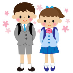 ランドセルを背負う小学生