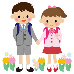 ランドセルを背負う小学生