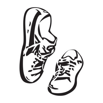 Sneakers shoes vector sketch drawing illustration vector