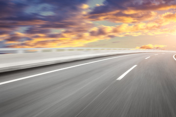 motion blur of the highway road
