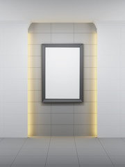 blank picture in the gallery, 3d rendering