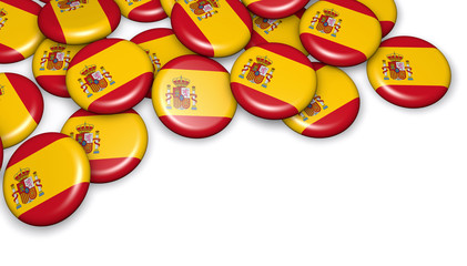 Spain Flag On Buttons Badges