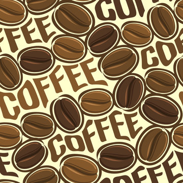 Background vector illustration on the theme of roasted brown coffee beans for wallpaper