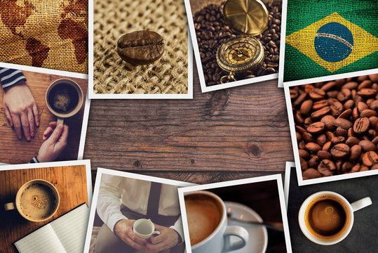 Brazilian coffee photo collage