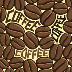 Background vector illustration on the theme of roasted brown coffee beans for wallpaper