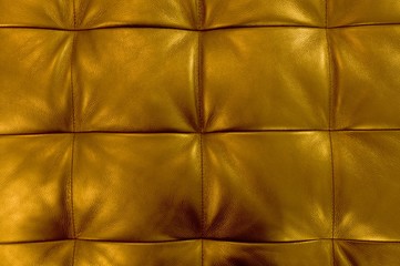 Horizontal Texture of Golden Upholstery Leather Pattern Background