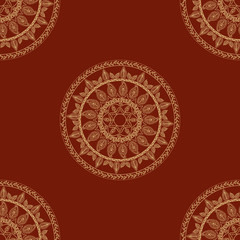 seamless decorative background, seamless ethnic background.   background in ethnic style, Indian ornament, circular background  in ethnic style