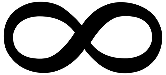 Liegende Acht, Lemniskate, schwarz wei&szlig;