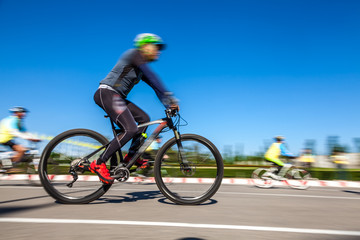 Fototapeta premium Racing Bike,Motion blurred