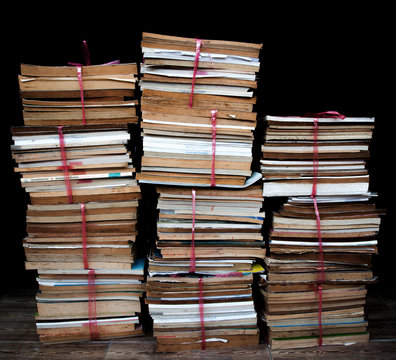 Piles of the old books
