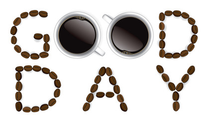 Good day and coffee cup, Vector