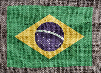 Brasilian flag printed on fabric
