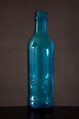 blue glass bottle