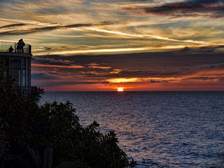 Sunrise over the Spanish resort of Nerja on the Costa del Sol

