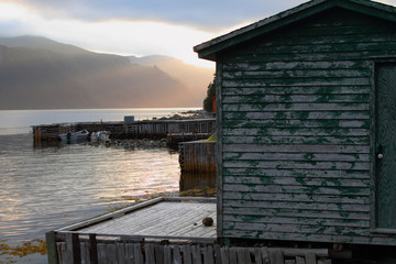 Wooden fishing shack