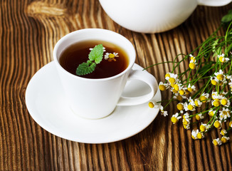tea with a chamomile and herbs