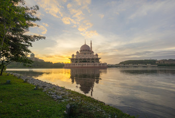 Majestic Sunrise at Putra Mosque, Putrajaya Malaysia © mezairi