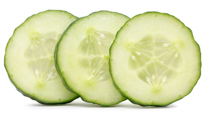 cucumber slices  isolated on the white background
