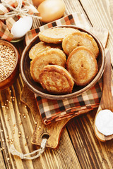 Homemade buckwheat pancakes