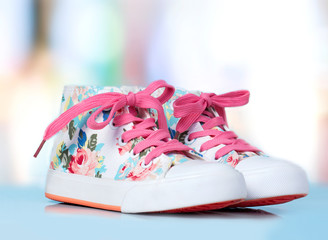 Child's kid's textile sneakers shoes.