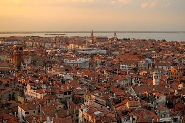 view down from the chapel at St. Mark's Square in Venice