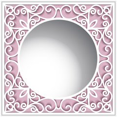 Ornamental paper frame with round hole