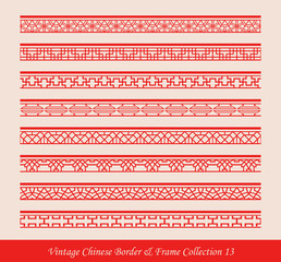 Vintage Chinese Border Frame Vector Collection 13