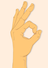 Left hand Ok Sign.vector and illustration design